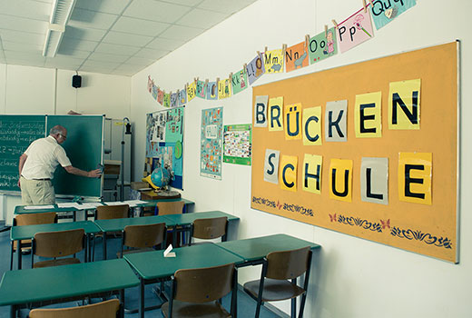 A classroom at the bridging school.